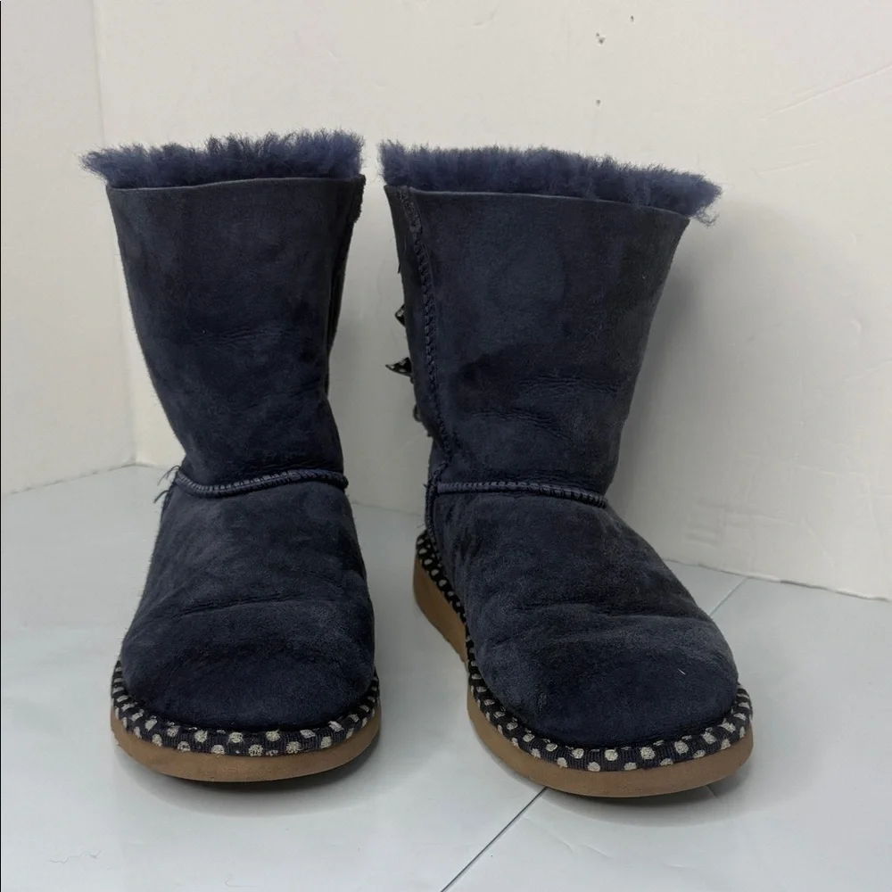 Women's Navy Suede Boots